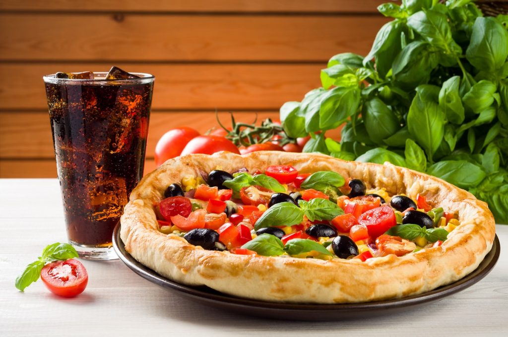 pizza plus glass of coke