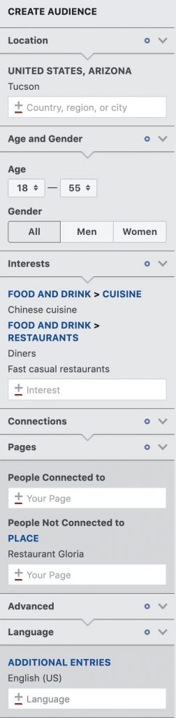 facebook audience insights filters