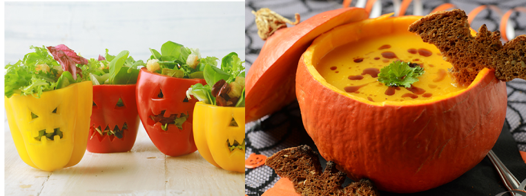 Halloween theme salads and soups