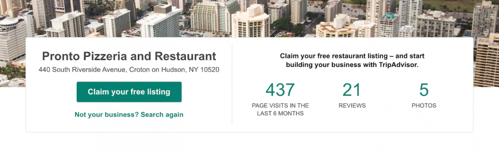 claim your free listing on tripadvisor